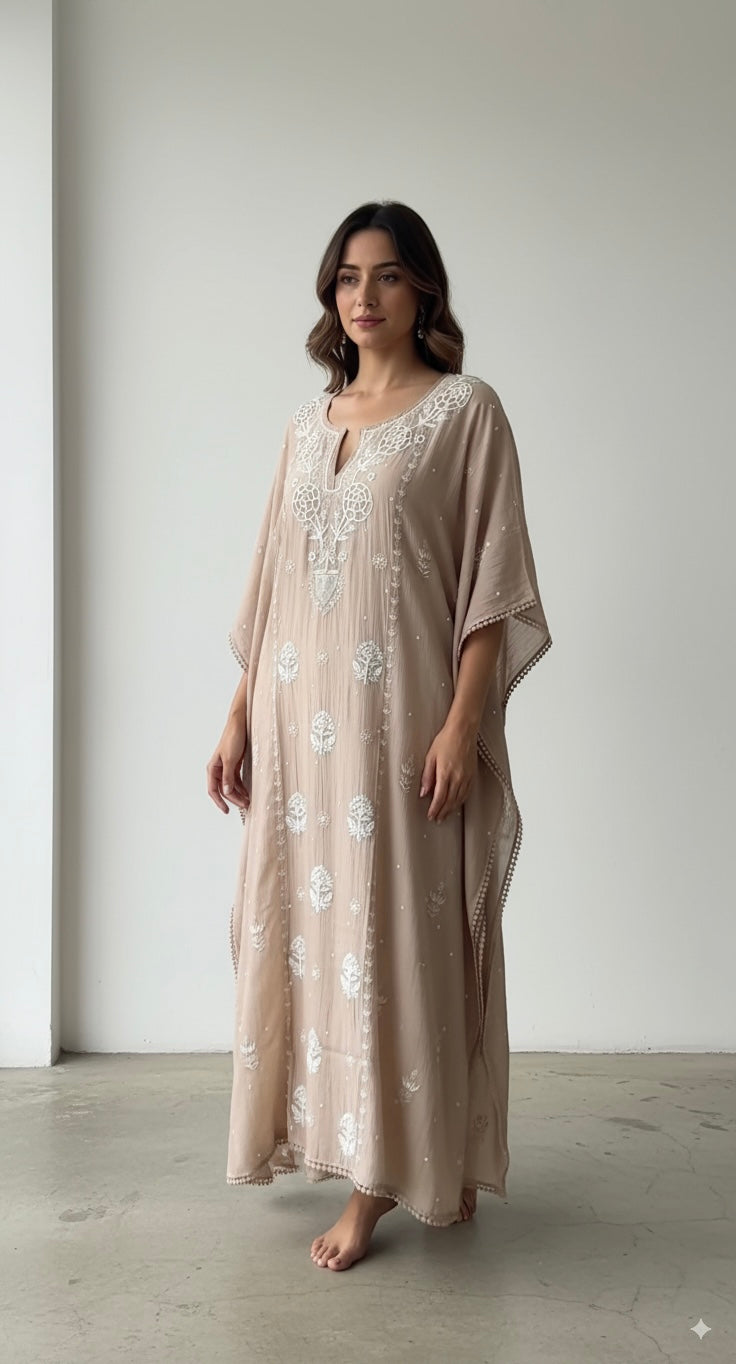 Kaftaan with Cutdana and Moti work