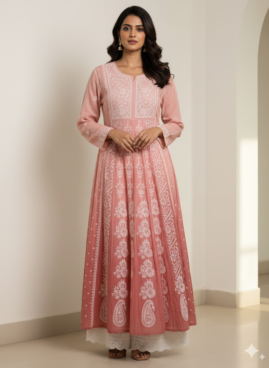 Meher A-line Mul Chanderi Kurti