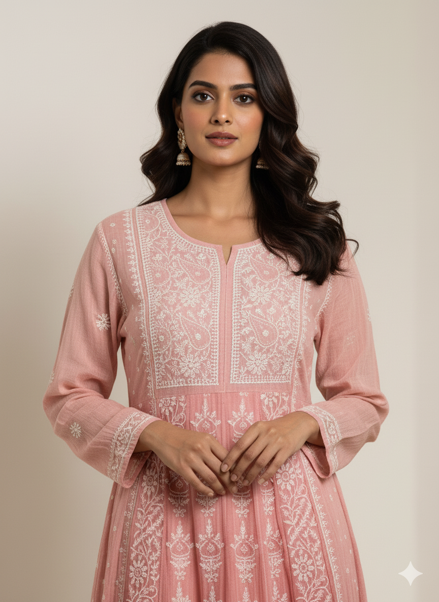 Meher A-line Mul Chanderi Kurti
