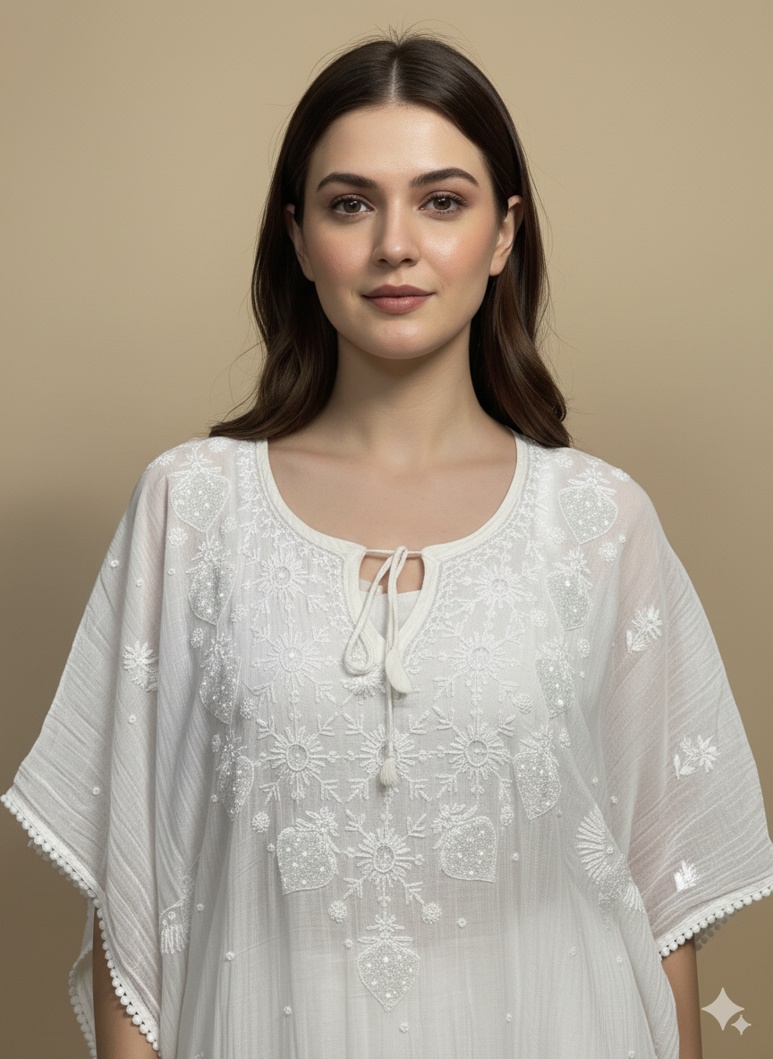 Kaftaan with Cutdana and Moti work