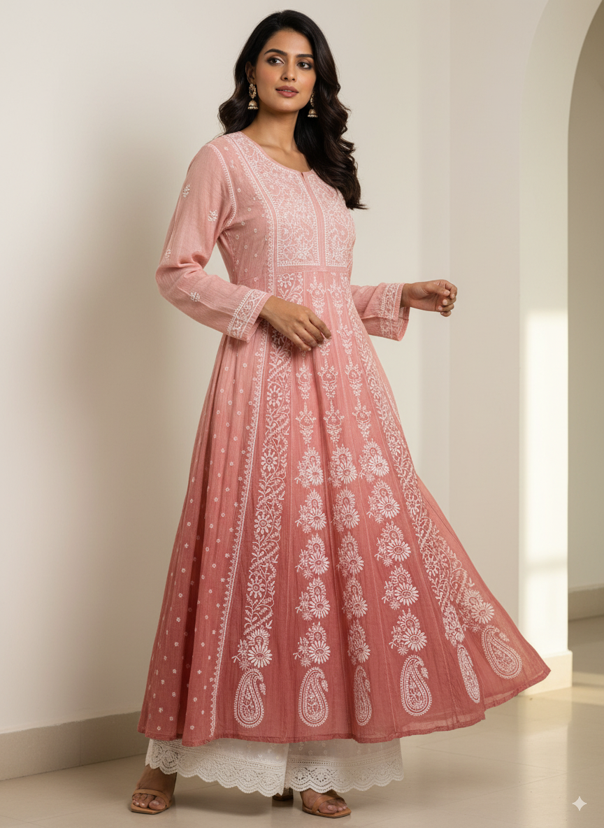 Meher A-line Mul Chanderi Kurti