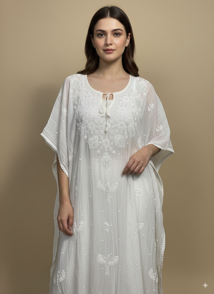 Kaftaan with Cutdana and Moti work