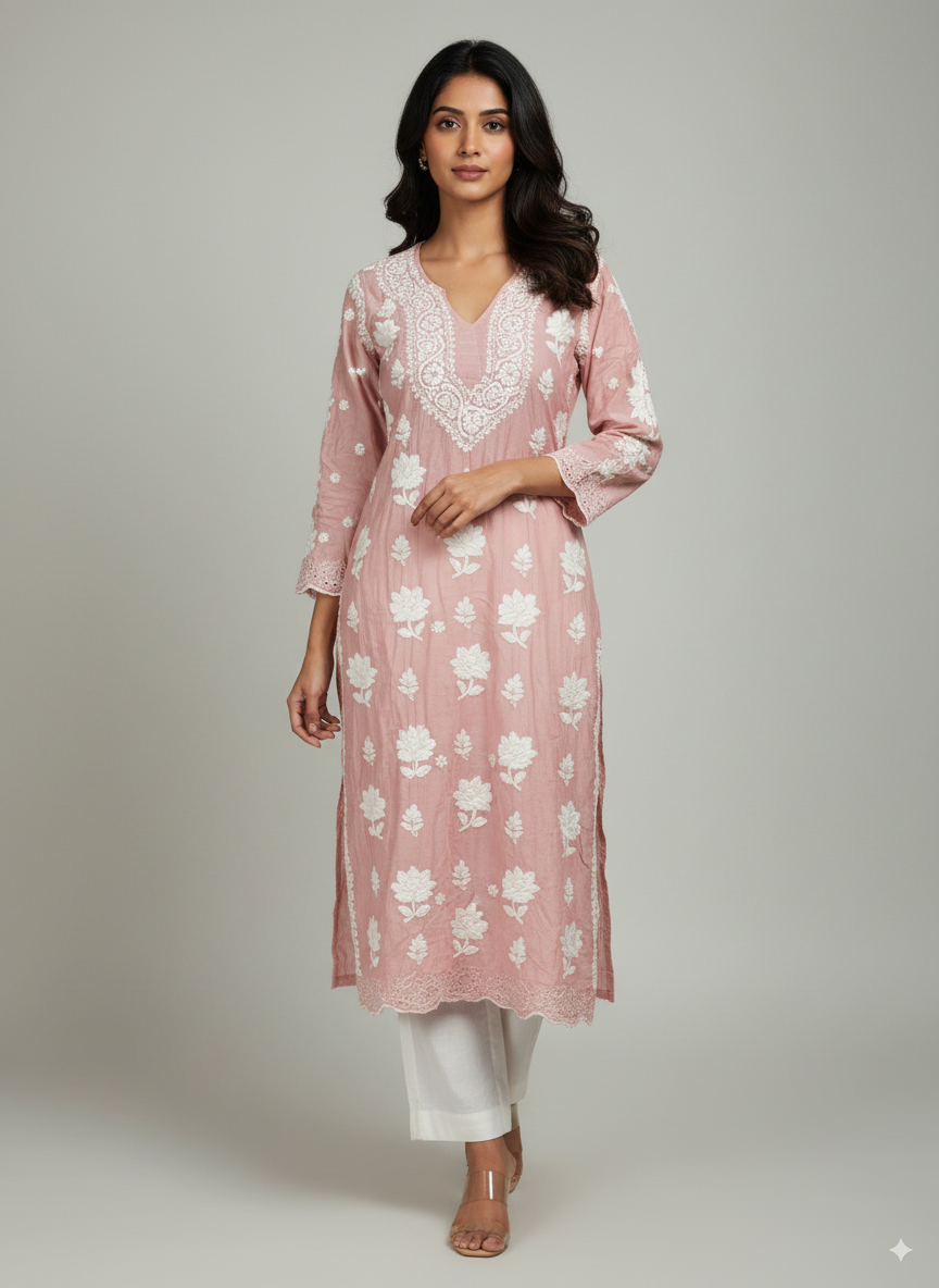 Cutwork Muslin Kurti