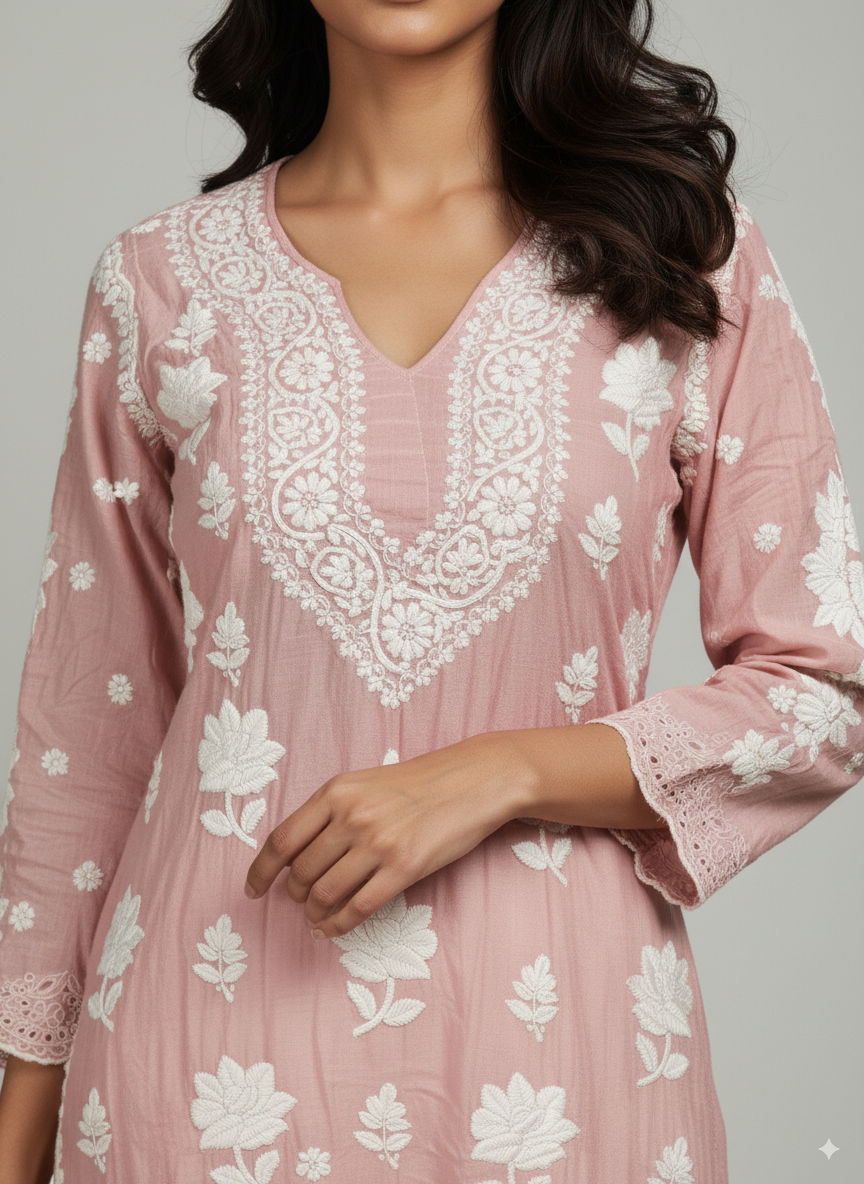 Cutwork Muslin Kurti