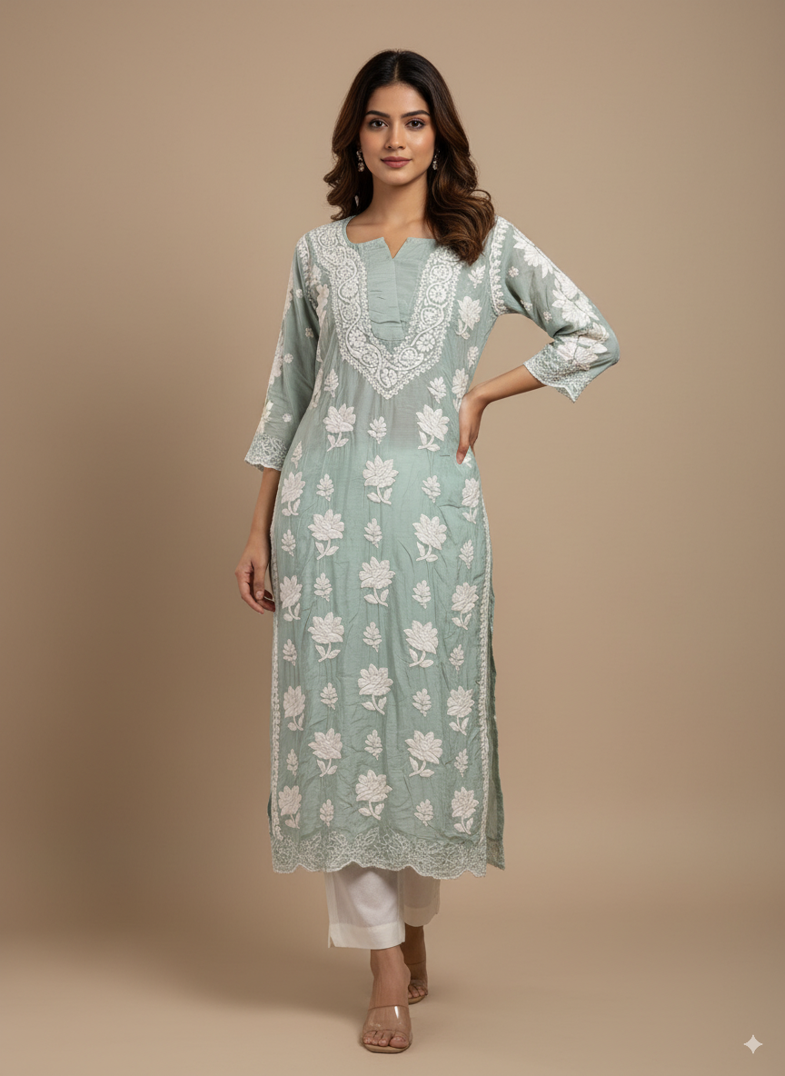 Cutwork Muslin Kurti