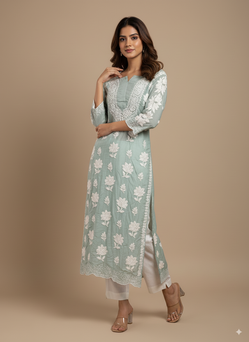 Cutwork Muslin Kurti