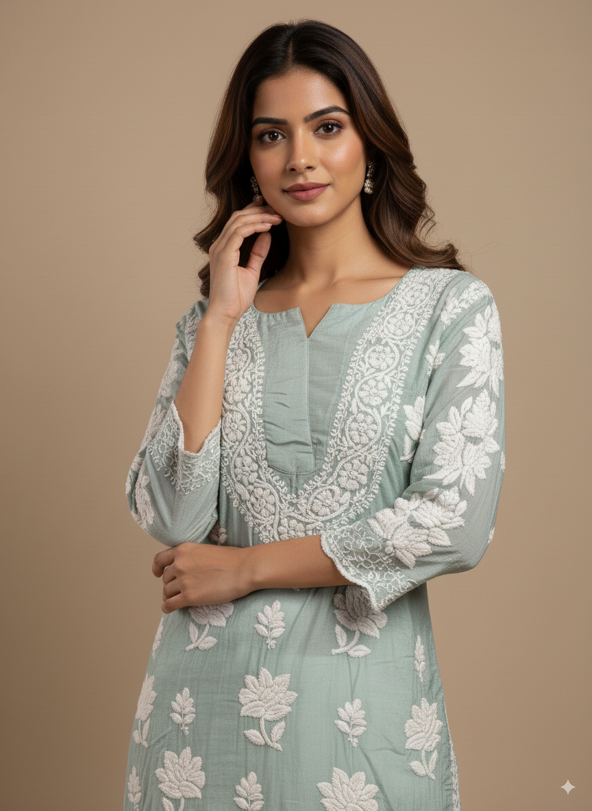 Cutwork Muslin Kurti