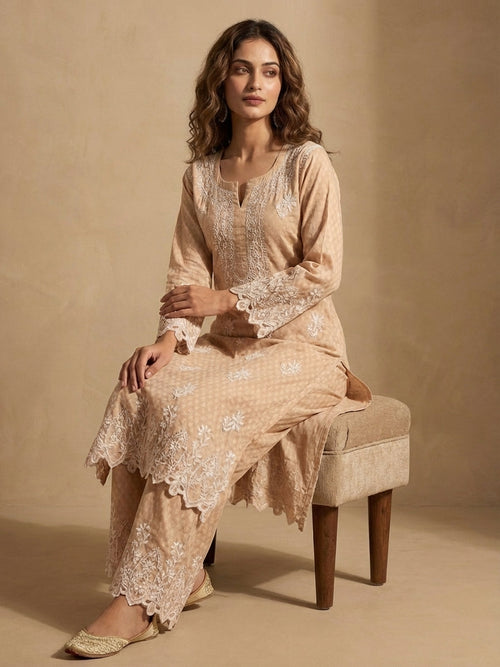 Cutwork Dobby cotton Co-ordset