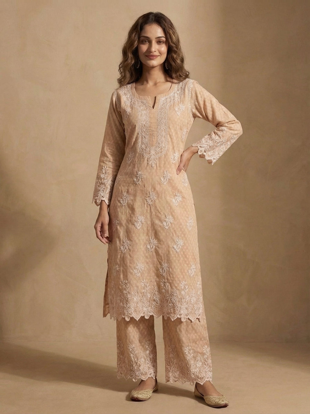 Cutwork Dobby cotton Co-ordset