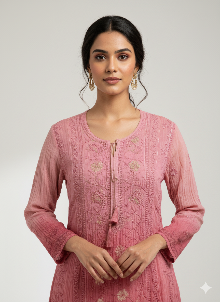 Diya Mul Chanderi Kurti