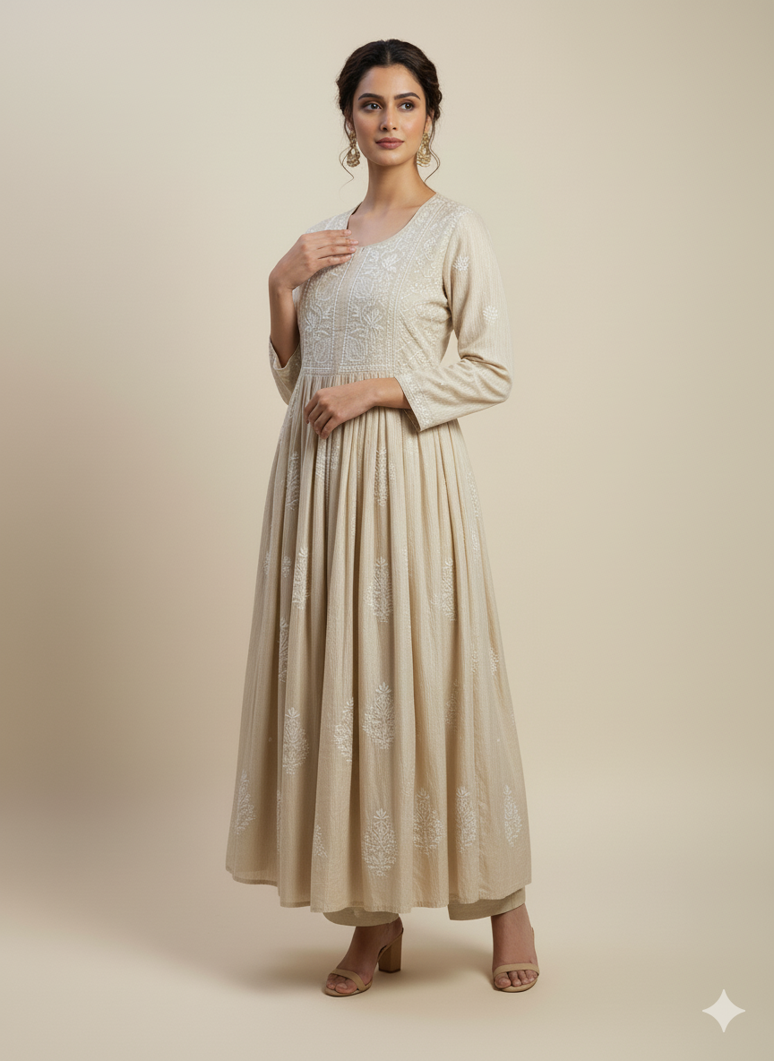 Tissue Silk Semi-stitched Kurta with Dupatta