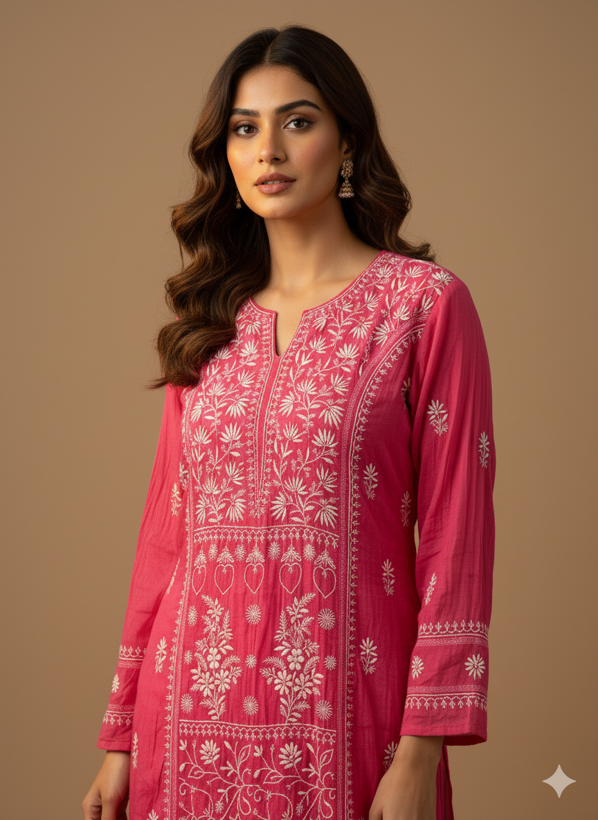 Pure Mal Chanderi Contrast Dupatta set