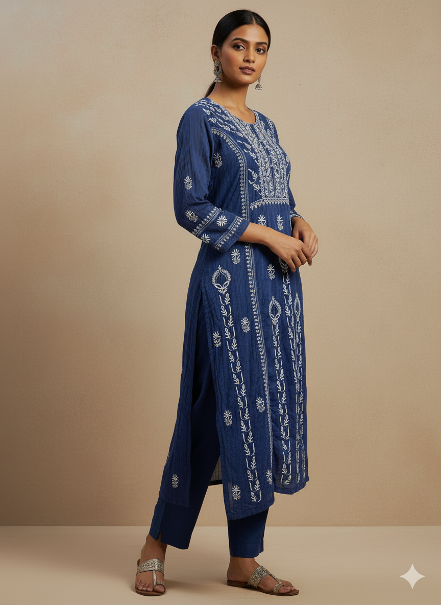 Pure Mal Chanderi Contrast Dupatta set