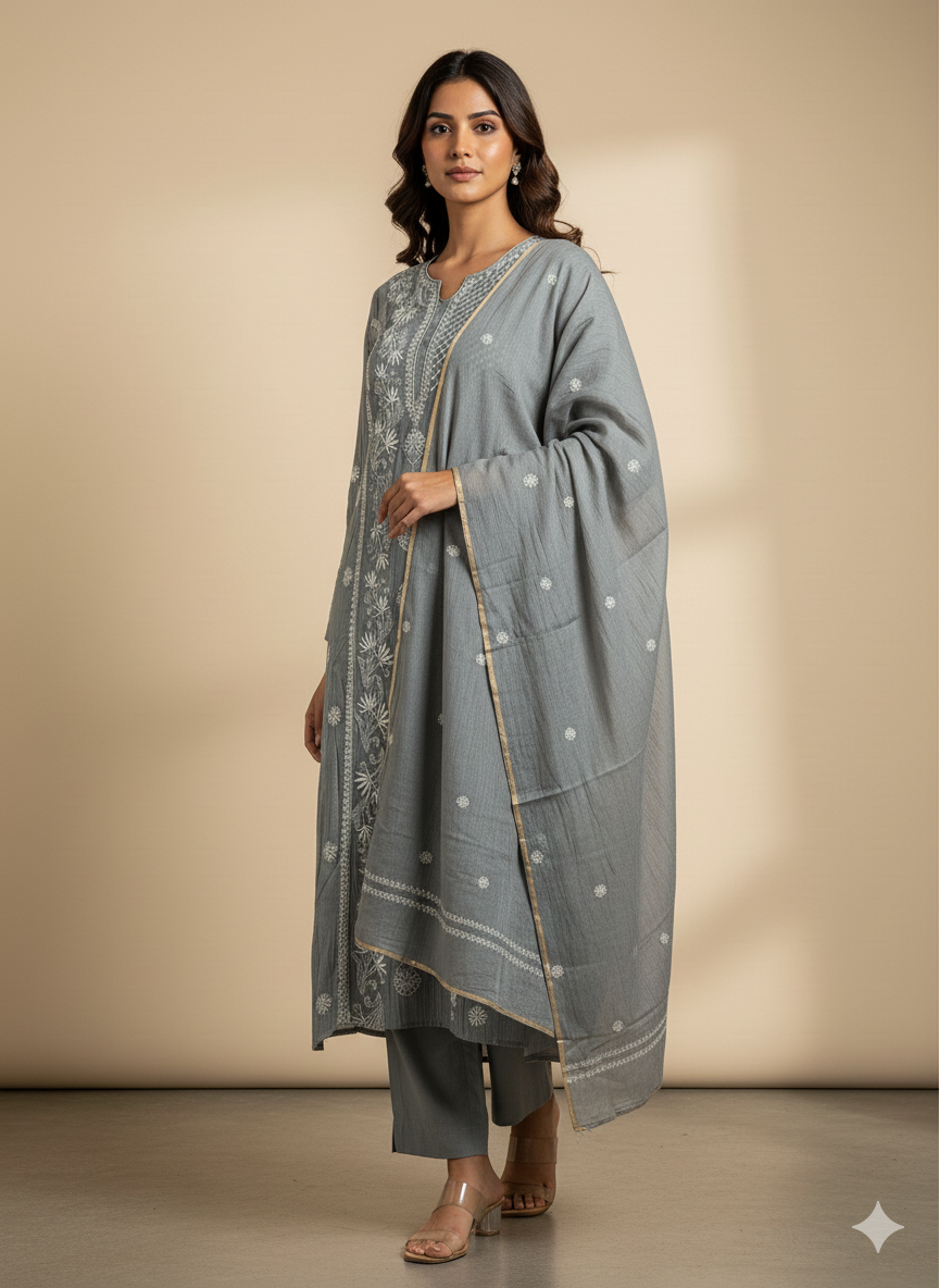 Pure Mal Chanderi Dupatta set
