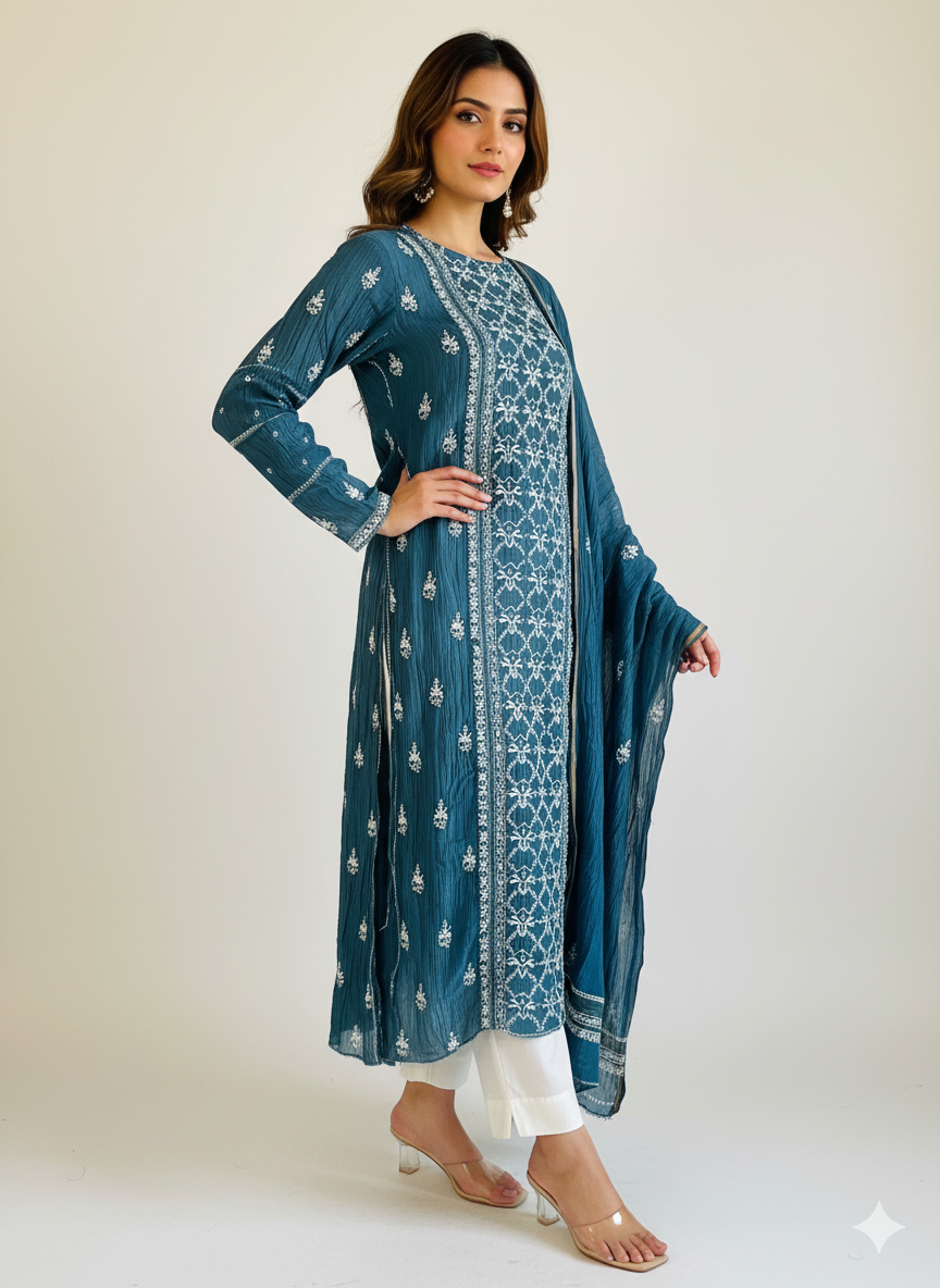 Pure Mal Chanderi Dupatta set