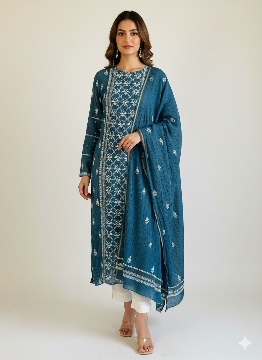 Pure Mal Chanderi Dupatta set