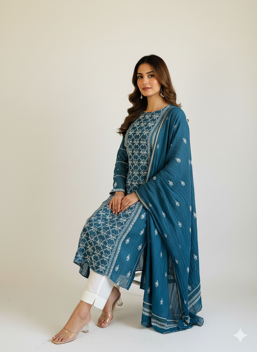 Pure Mal Chanderi Dupatta set
