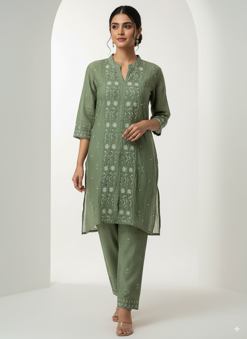 Diva Mul Chanderi Co-ord set