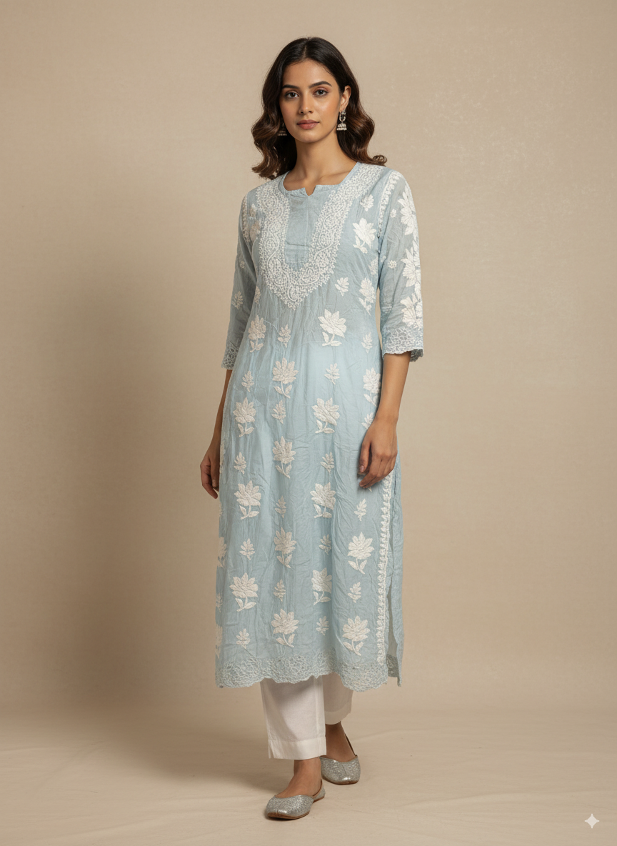 Cutwork Muslin Kurti