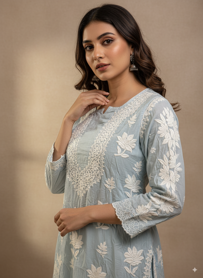 Cutwork Muslin Kurti