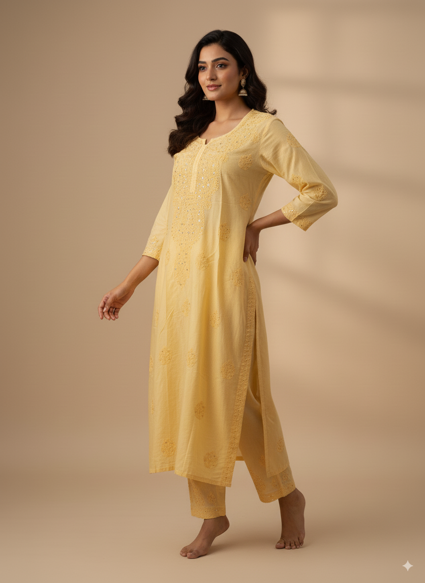 Pia Chanderi Co-ord set with Mukaish work