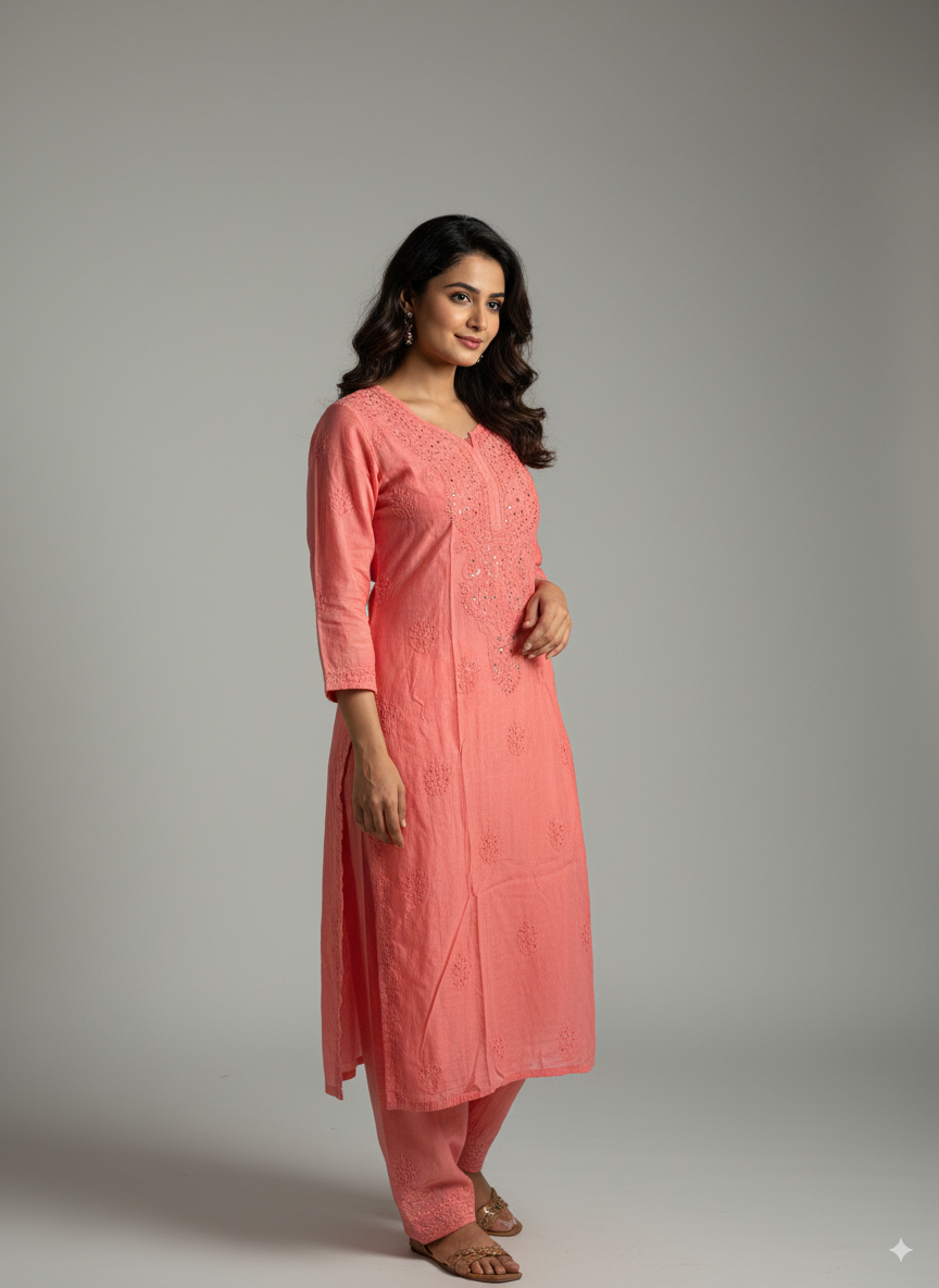 Pia Chanderi Co-ord set with Mukaish work