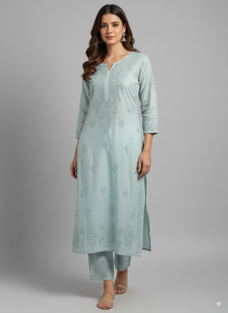 Pia Chanderi Co-ord set with Mukaish work