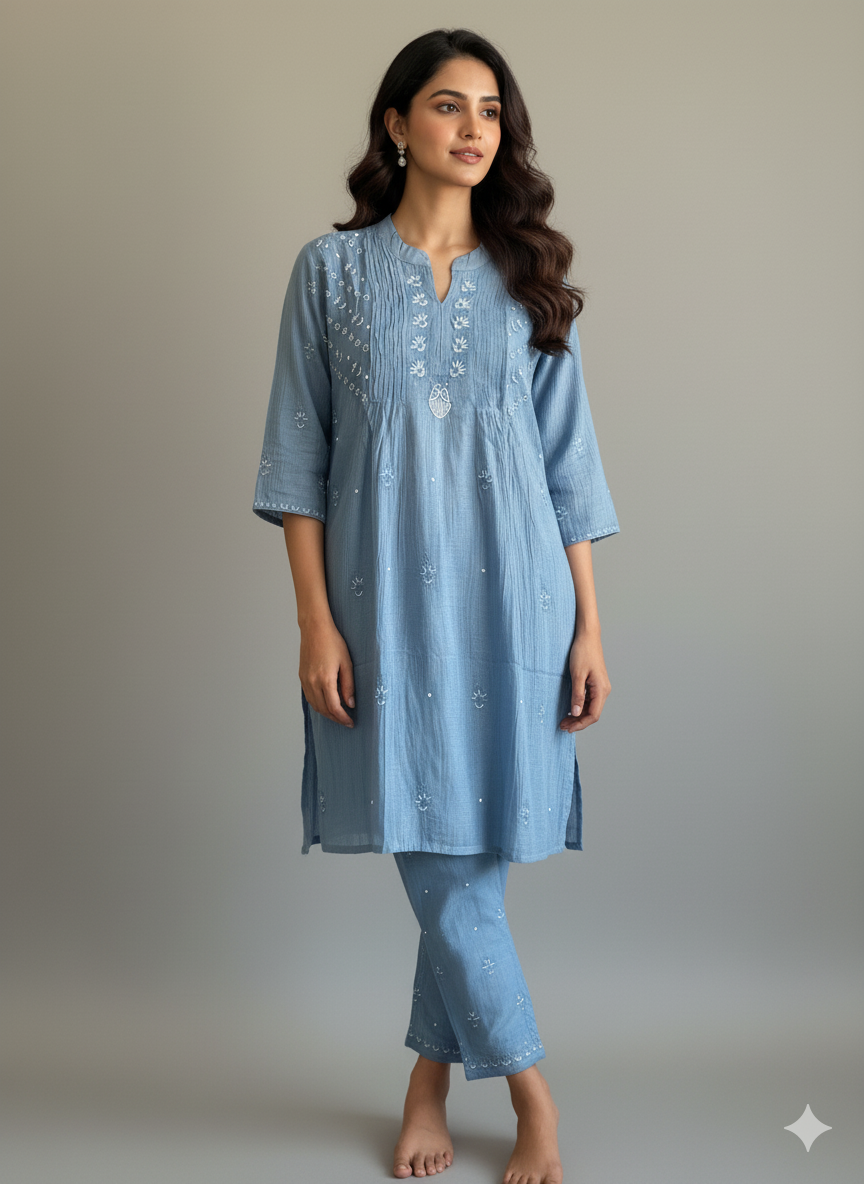 Diva Mul Chanderi Co-ord set