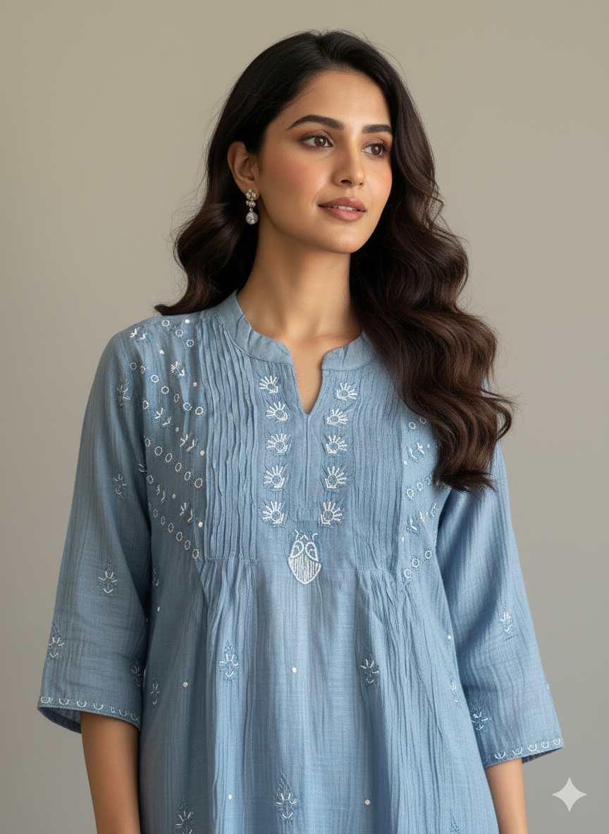 Diva Mul Chanderi Co-ord set
