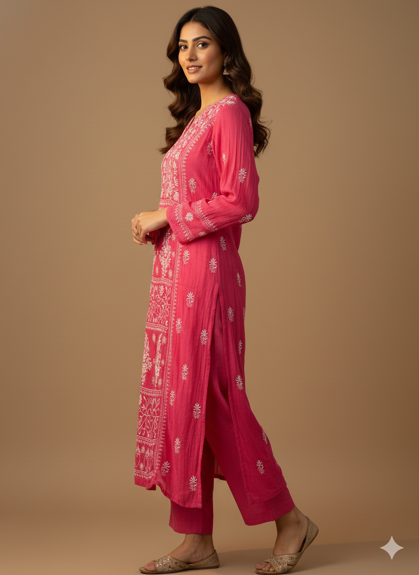 Pure Mal Chanderi Contrast Dupatta set