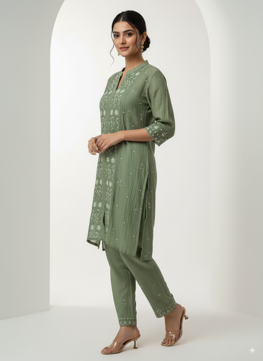 Diva Mul Chanderi Co-ord set
