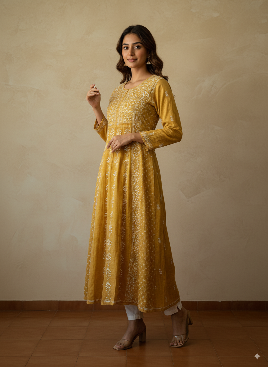 Mul Chanderi kurta