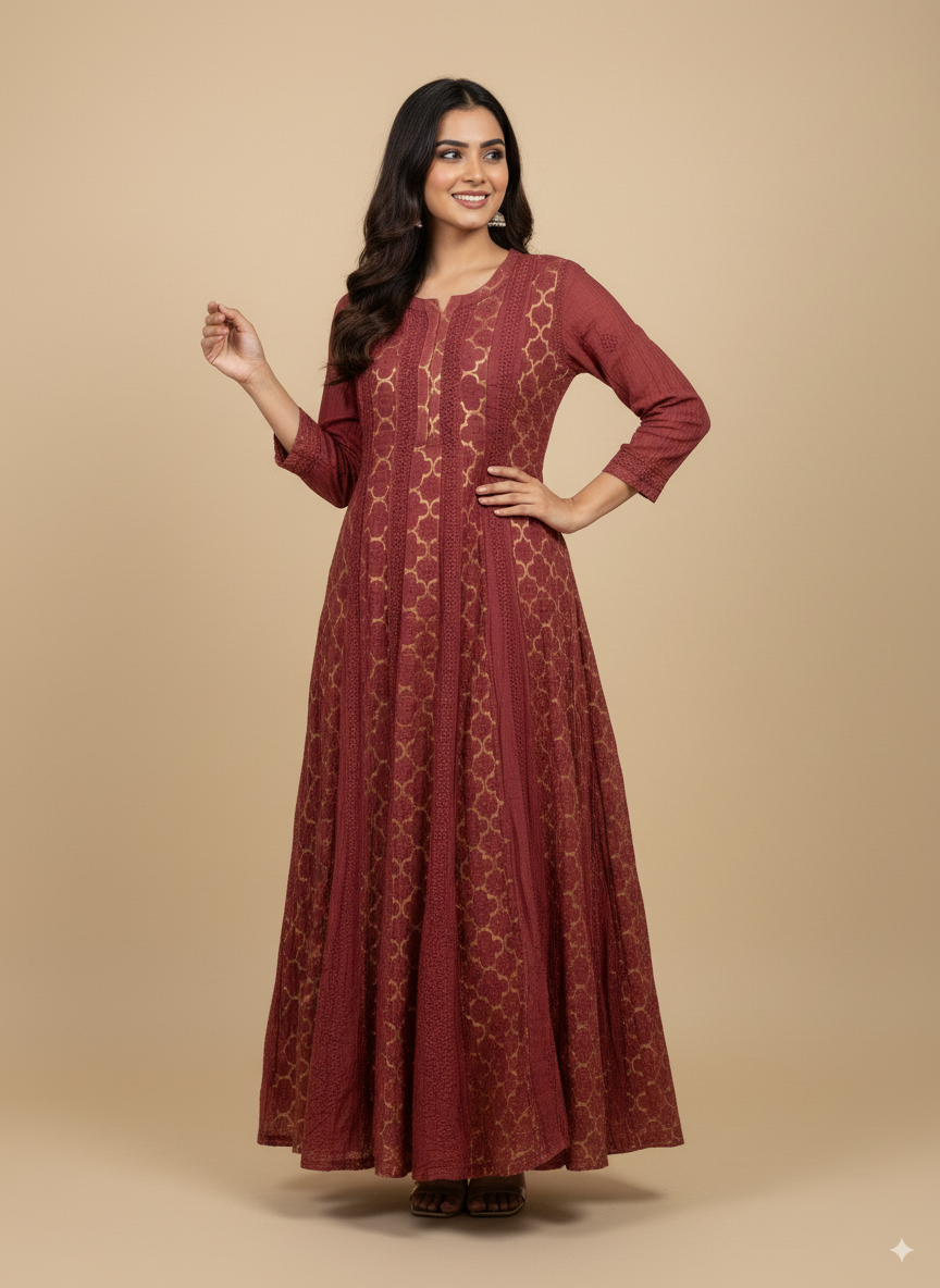 Khwaab Brocade A-line kurti