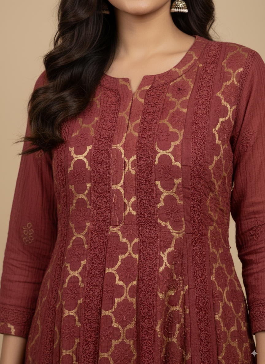 Khwaab Brocade A-line kurti