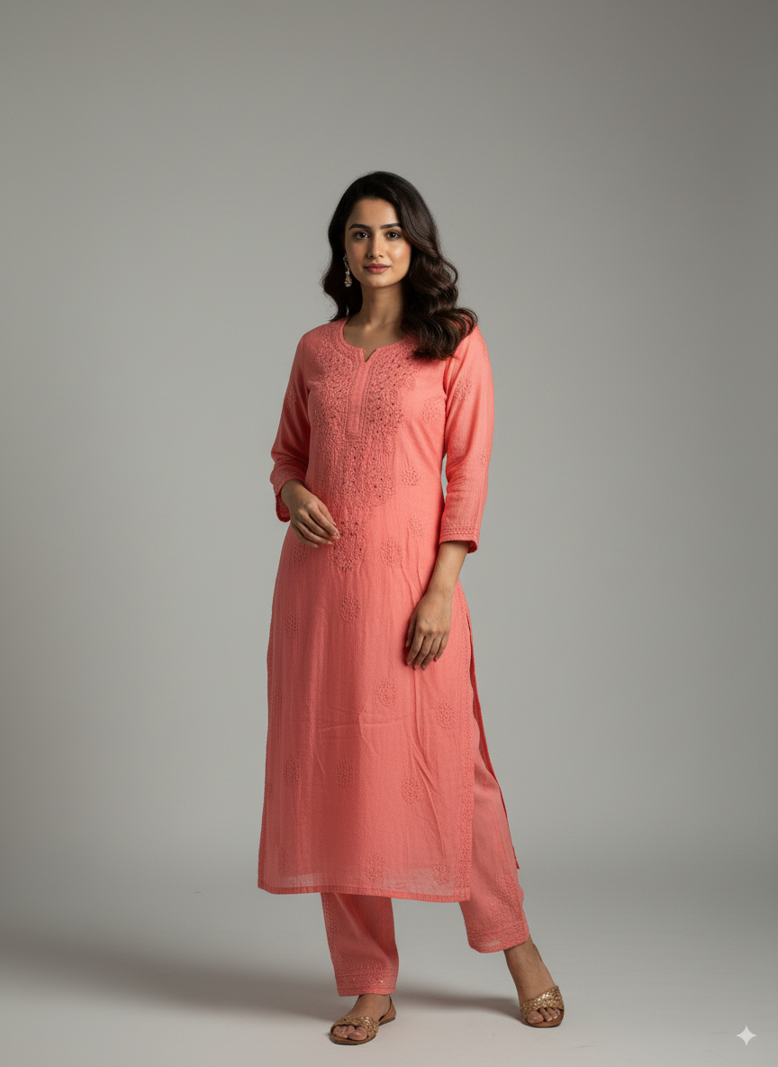 Pia Chanderi Co-ord set with Mukaish work