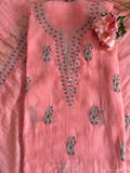 Pure Mal Unstitched Suit with Contrast Thread work